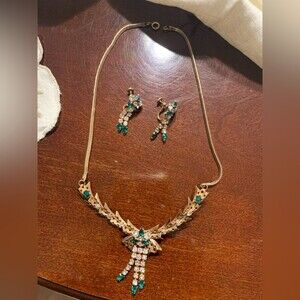 Vintage Signed Phyllis Necklace & Earrings - 12ktGF - 1940's Art Deco